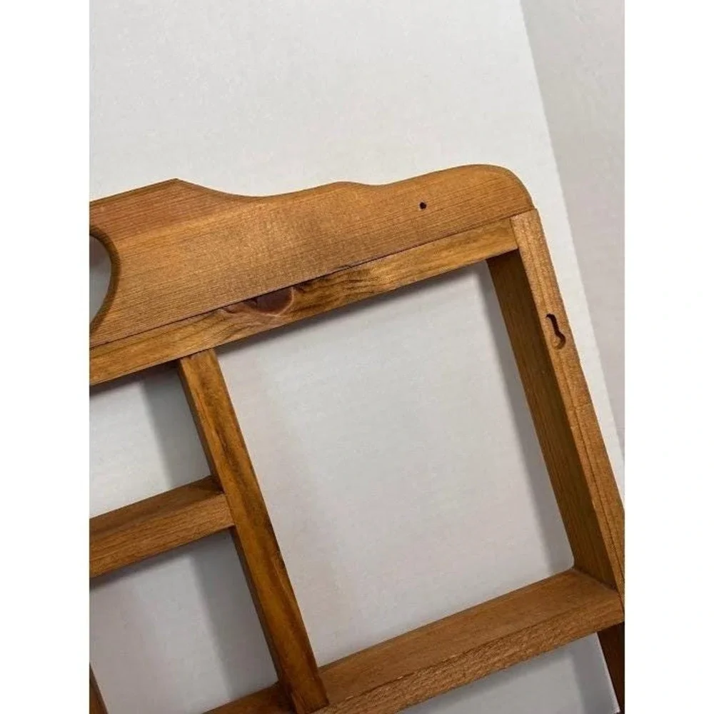 Vintage Wood Heart Shadow Box Wall Shelf Trinket Display Farmhouse Brown 21x18.5